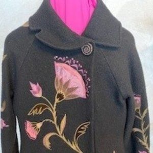 Black CoVelo wool coat with beautiful hand detail-Small